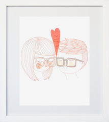 Nerd Kiss White Frame