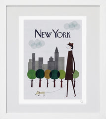 Cities - New York-20 x 25-White Frame