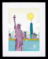 New York Statue Of Liberty Frame Black 18x25