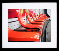 Paris In Orange - Metro Seats Framed