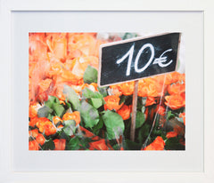 Paris In Orange - Roses Frame White 