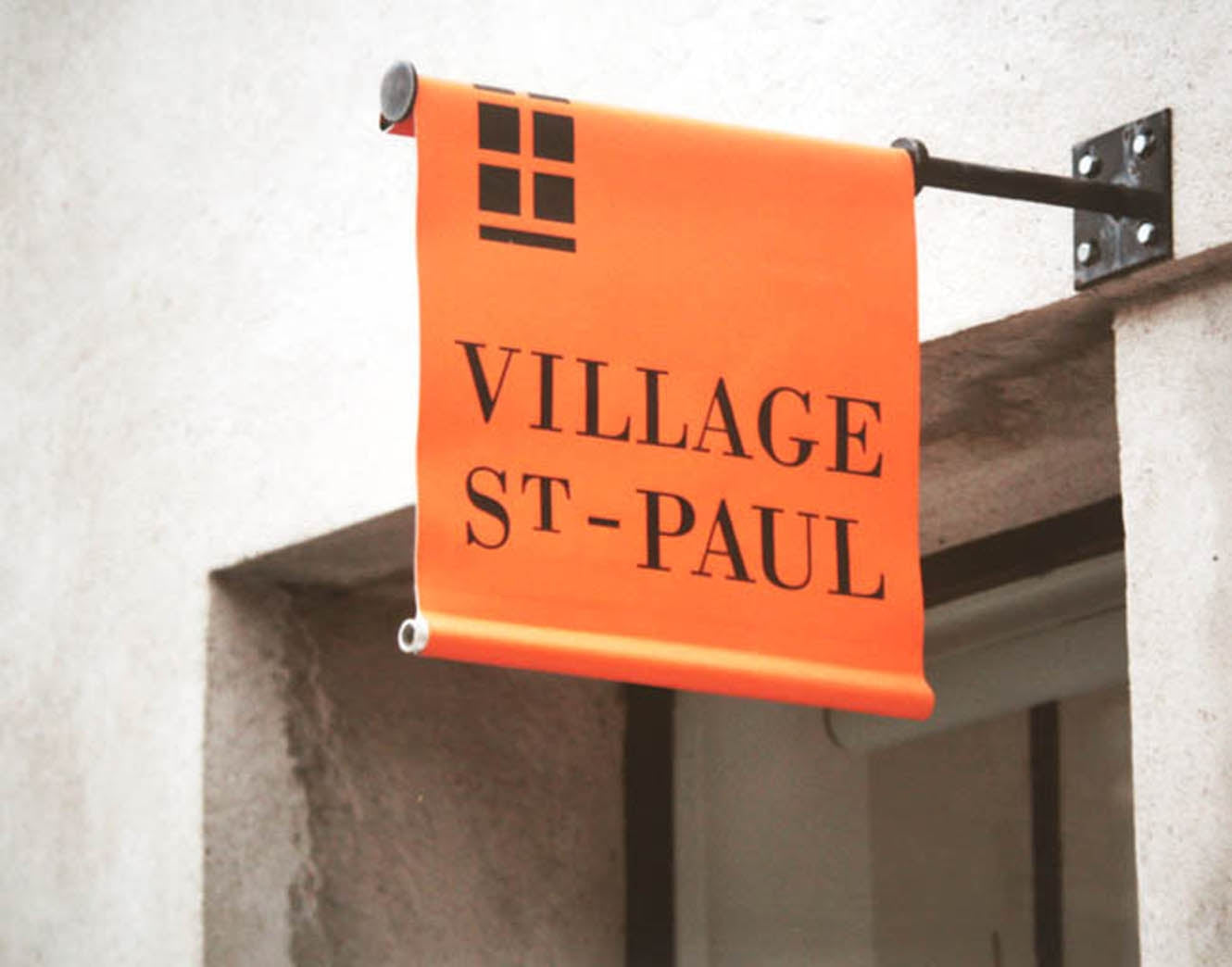 Paris In Orange - Village St Paul Sign Unframed