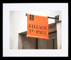 Paris In Orange - Village St Paul Sign Framed