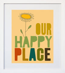 Our Happy Place White Frame