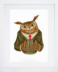 Animals - Owl  Frame White 