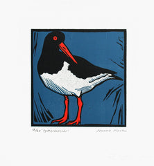 Lino Print - Oystercatcher Unframed