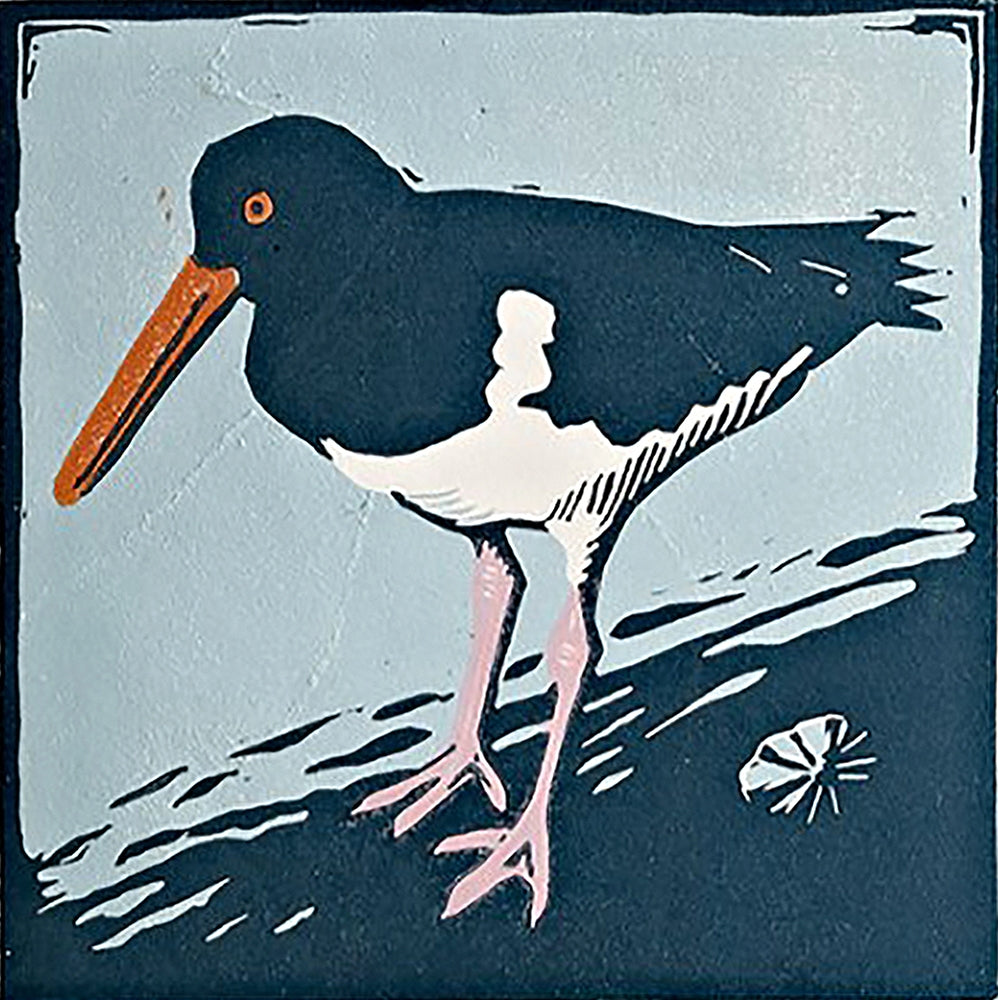 Lino Print - Oystercatcher On A Rock