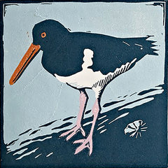 Lino Print - Oystercatcher On A Rock