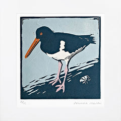 Lino Print - Oystercatcher on a Rock - Unframed