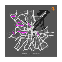 Belfast Peace Lines Unframed 29x29