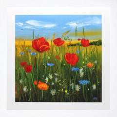 Print - Poppy Field - White Box Frame (No Mount)