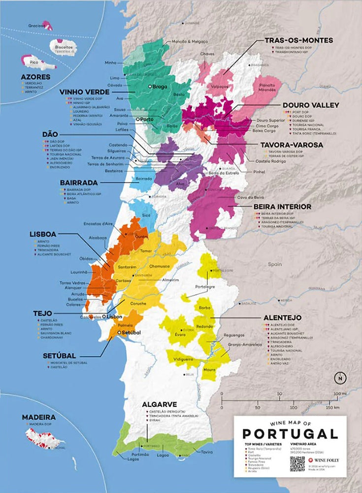 Portugal Wine Map Unframed