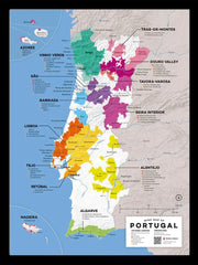 Portugal Wine Map Black Frame