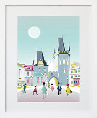 Prague Charles Bridge 2 Frame White 18 x 25