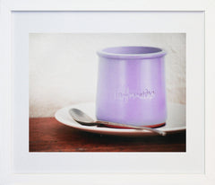 Paris In Purple - Cup And Saucer Frame White 