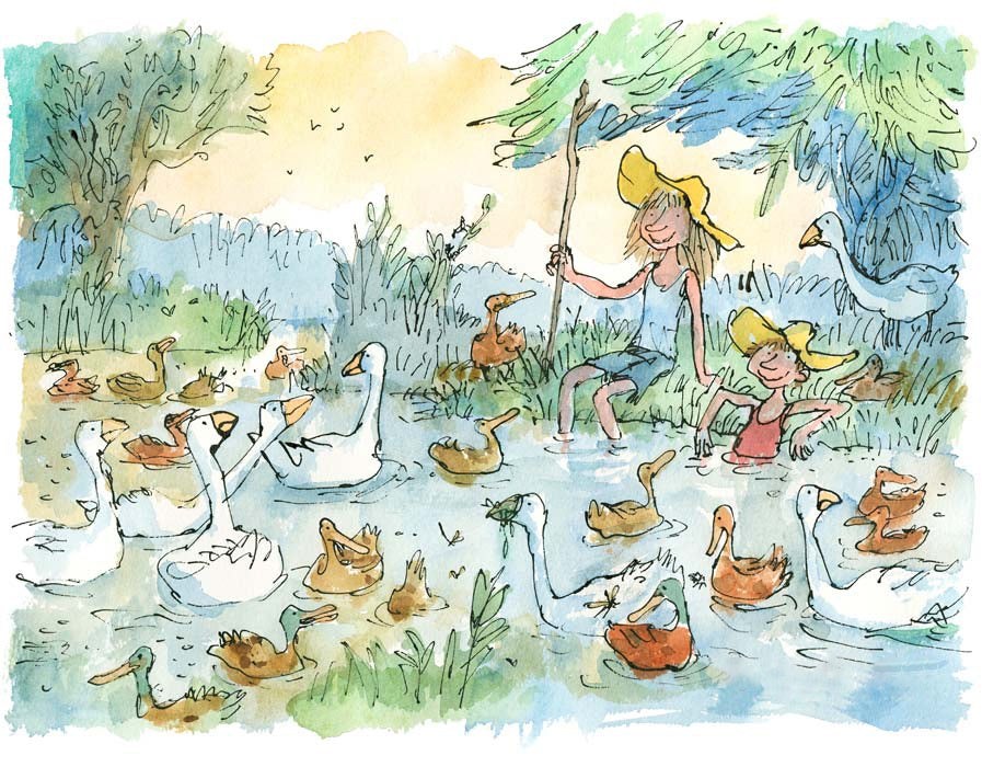 Quentin Blake - The Goose Girl And Her Brother