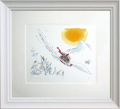 Quentin Blake - Let's See How Fast Our Sledge Will Go White Frame