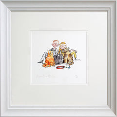 Quentin Blake - Three Fat Cats White Frame