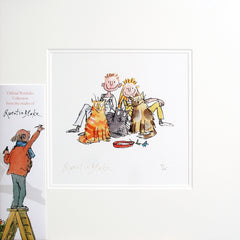 Quentin Blake - Three Fat Cats Unframed