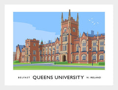 Belfast - Queens University-40 x 30-White Box Frame (No Mount)