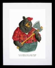 Animals - Brown Bear (Shakespeare Quote) Black Frame