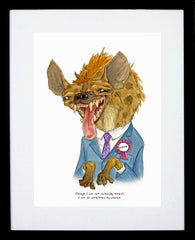 Animals - Hyena (Shakespeare Quote) Black Frame