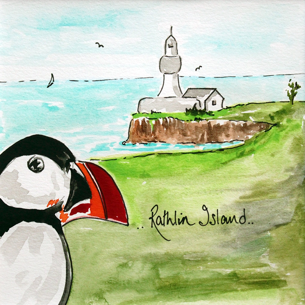 Rathlin Island With Puffin