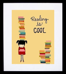 Reading Is Cool (Girl) Framed