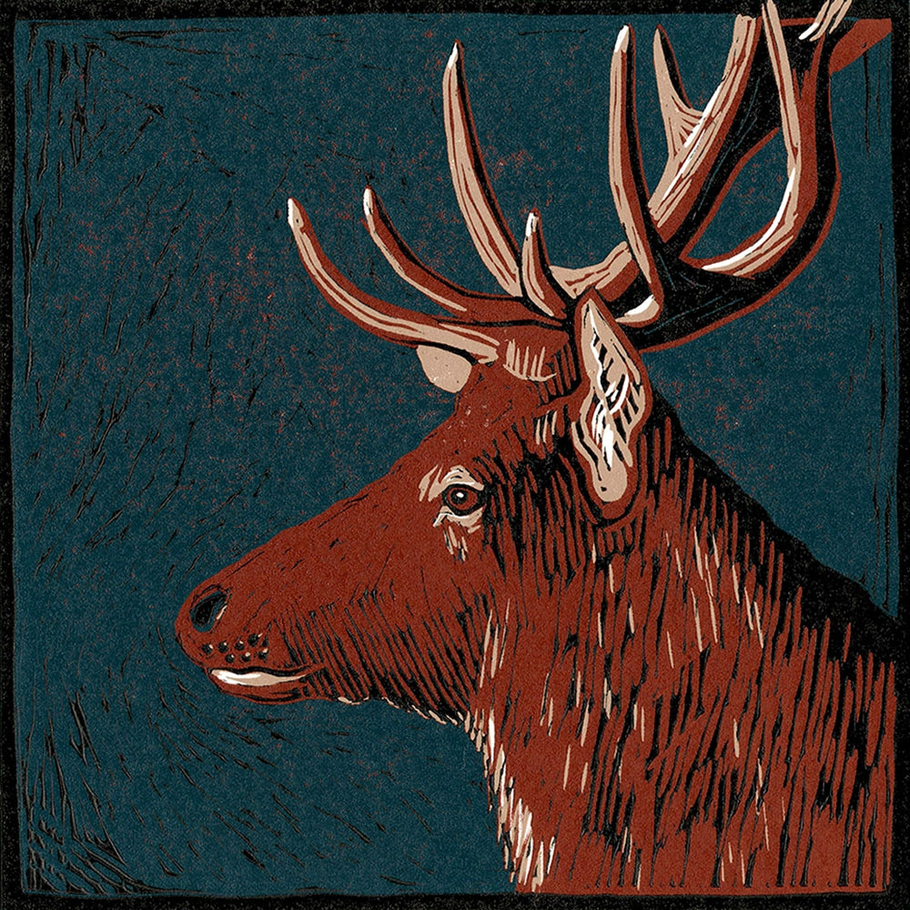 Lino Print - Red Deer