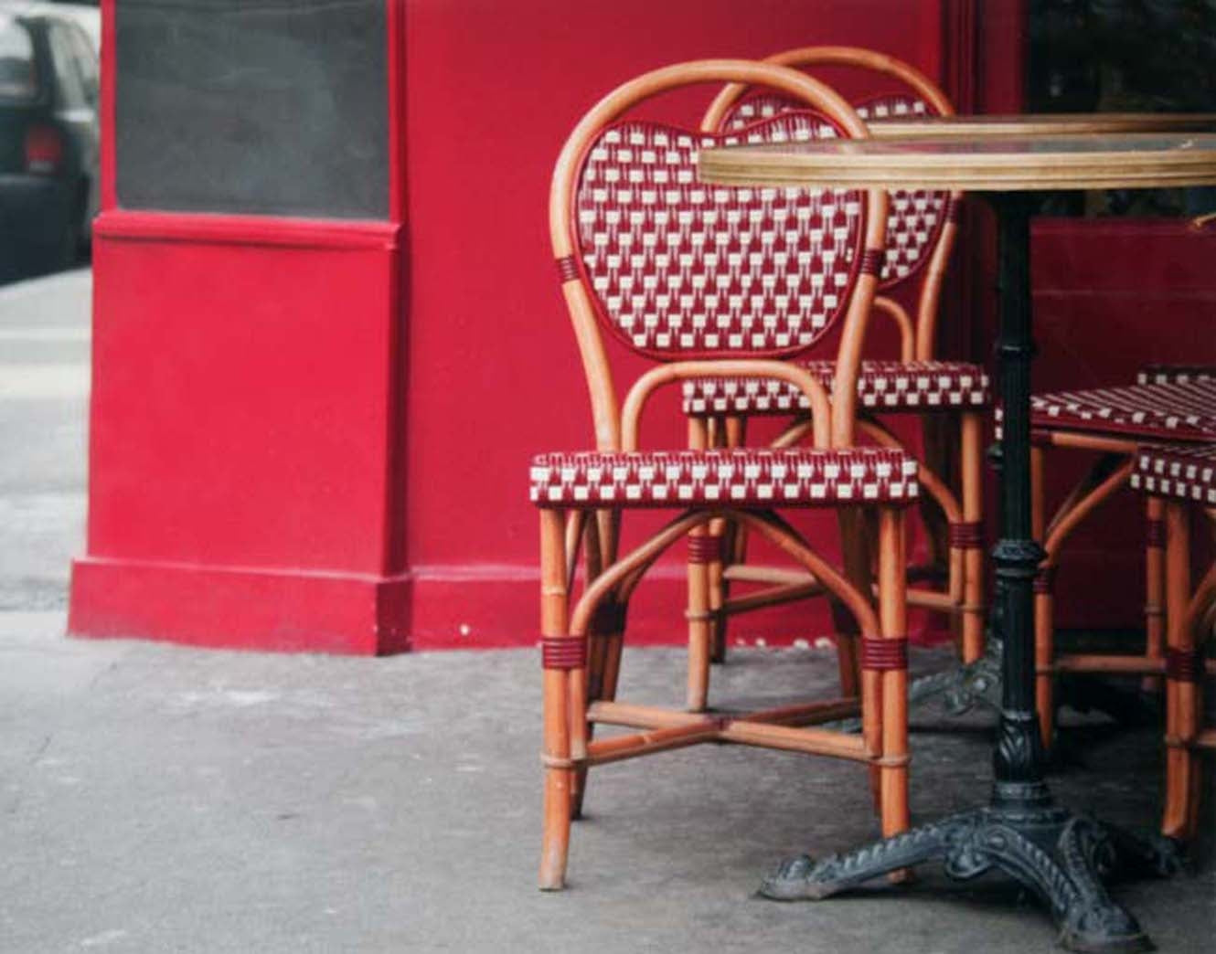 Paris In Red - Table And Chairs Unframed