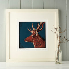 Lino Print - Red Deer