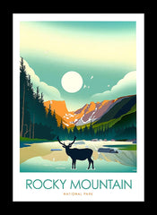 National Park - Rocky Mountain - Flat Black Frame