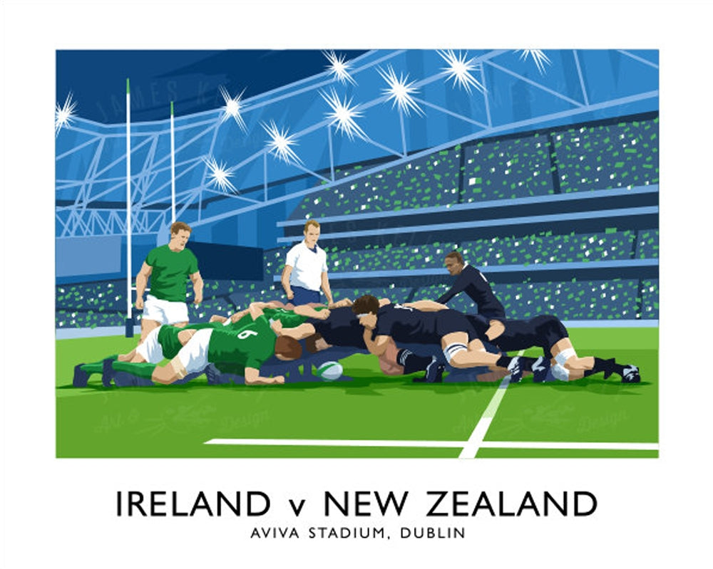 Sport - Rugby - Ireland v New Zealand Unframed 40x30