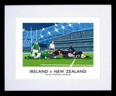 Sport - Rugby - Ireland v New Zealand Frame Black 40x30 With Mount