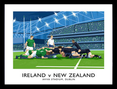 Sport - Rugby - Ireland v New Zealand Frame Black 40x30 No Mount