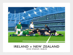 Sport - Rugby - Ireland v New Zealand Frame White 40x30 No Mount