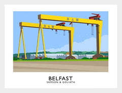 Belfast - Samson And Goliath-40 x 30-White Box Frame (No Mount)