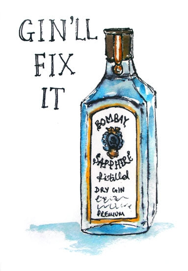 Drinks Gin - Bombay Sapphire Gin'll Fix It Unframed