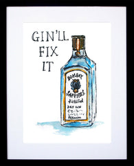 Drinks Gin - Bombay Sapphire Gin'll Fix It Frame Black