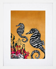 Seahorse-19 x 27.5-White Box Frame (With Mount)