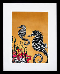 Seahorse-19 x 27.5-Black Box Frame (With Mount)