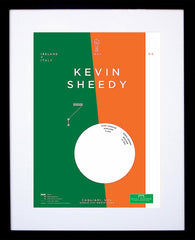 Republic of Ireland - Kevin Sheedy vs England 1990 Framed with mount