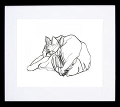 Sleeping Cat I Black frame