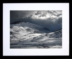 Snow on Slieve Bernagh Black Frame