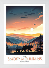 National Park - Smoky Mountains White Frame