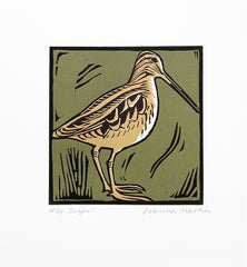 Lino Print - Snipe Unframed