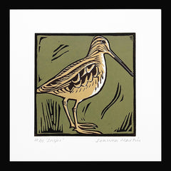 Lino Print - Snipe Black Frame