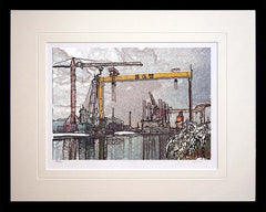 Belfast - Snow at the Yard Frame Black Box 36X30