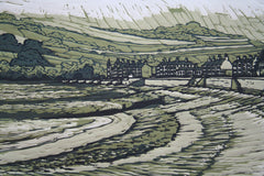 Linocut Print - Co Down Snow At Warrenpoint 1996