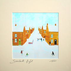 Snowball Fight Unframed 15 x15